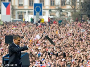 Obama in Prague image / cnn.com image