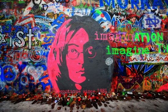 Image result for lennon wall in prague